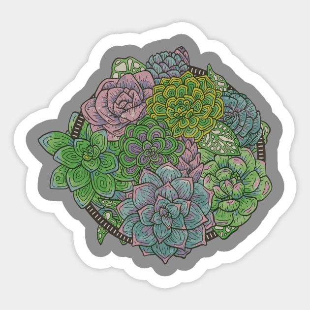 Let it Grow, Succulent Illustration Sticker by bblane